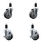 Service Caster 4'' SS Thermoplastic Rubber Wheel Swivel 1-3/8'' Expanding Stem Caster Set 2 Brakes, 4PK SCC-SSEX20S414-TPRB-2-TLB-2-138 - alternate 1